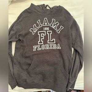 miami florida dark grey sweatshirt size small